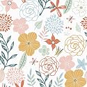 WENMER Vintage Floral Peel and Stick Wallpaper Boho Flower Contact Paper 17.7" x 118" Pink Self Adhesive Wall Paper Removable Vinyl for Bedroom Bathroom Cabinet Shelf Decor