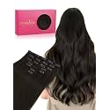 WENNALIFE Clip in Hair Extensions Real Human Hair, 16 Inch 160g 7pcs Dark Brown Fuller Hair Extensions Remy Hair Clip Ins, Soft Blendable Reusable &amp; Heat Friendly for Volume and Length