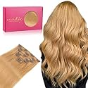 WENNALIFE Clip In Hair Extensions Real Human Hair, 20 Inch 120g 7pcs Strawberry Blonde Hair Extensions Clip In Remy Human Hair
