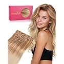 WENNALIFE Clip in Hair Extensions Real Human Hair, 20 Inch 180g 7pcs Ash Beige Blonde Blend Fuller Hair Extensions Remy Hair Clip Ins, Soft Blendable Reusable &amp; Heat Friendly for Volume and Length