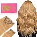 WENNALIFE Clip In Hair Extensions Real Human Hair, 14 Inch 150g 9pcs Strawberry Blonde Hair Extensions Clip In, Real Coloured Remy Human Hair Extensions