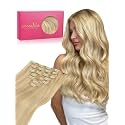 WENNALIFE Clip in Hair Extensions Real Human Hair, 16 Inch 160g 7pcs Light Blonde Highlighted Golden Blonde Fuller Hair Extensions Remy Hair Clip Ins, Soft Blendable Reusable &amp; Heat Friendly