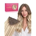 WENNALIFE Clip in Hair Extensions Real Human Hair, 16 Inch 120g 7pcs Light Brown Brunette to Sandy Platinum Blonde Ombre Hair Extensions