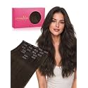 WENNALIFE Clip in Hair Extensions Real Human Hair, 20 Inch 180g 7pcs Light Dark Brown Fuller Hair Extensions Remy Hair Clip Ins, Soft Blendable Reusable &amp; Heat Friendly for Volume and Length