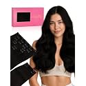 WENNALIFE Clip in Hair Extensions Real Human Hair, 18 Inch 150g 9pcs Jet Black Remy Hair Thicker Double Weft Extensiones De Cabello Humano Con Clip Ins Straight Full Volume