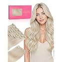 Wennalife Clip in Human Hair Extensions, 18 Inch 150g 9pcs Clip in Hair Extensions Real Human Hair, Platinum Blonde Human Hair Clip in Extensions Remy Human Hair Extensions Clip Ins Double Weft