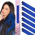 WENNALIFE Hair Tinsel Tape in Hair Extensions, Bright White 12PCS 24 Inch Invisible Tape in Extensions Quick Install Glitter Tinsel Hair Extensions Sparkle Fairy Party Hair Accessories for Women
