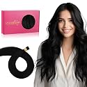 WENNALIFE I Tip Hair Extensions Human Hair, 50g 100s 16 Inch Jet Black Remy Itip Human Hair Extensions Invisible Itips Straight I Tips Fusion Extensions Real Human Hair