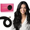 WENNALIFE I Tip Hair Extensions Human Hair, 50g 100s 14 Inch Natural Black Remy Itip Human Hair Extensions Invisible Itips Straight I Tips Fusion Extensions Real Human Hair