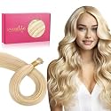 WENNALIFE I Tip Hair Extensions Human Hair, 50g 50s 18 Inch Dirty Blonde Highlighted Bleach Blonde Remy Itip Human Hair Extensions Invisible Itips Straight I Tips Fusion Extensions Real Human Hair