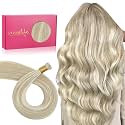 WENNALIFE I Tip Hair Extensions Human Hair, 50g 50s 24 Inch Ash Blonde Highlighted Platinum Blonde Remy Itip Human Hair Extensions Invisible Itips Straight I Tips Fusion Extensions Real Human Hair