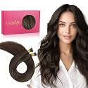 WENNALIFE I Tip Hair Extensions Real Human Hair, 100g 100s 20 Inch Chocolate Brown Remy Itip Human Hair Extensions Invisible Itips Straight I Tips Cold Fusion Extensions
