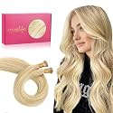 WENNALIFE I Tip Hair Extensions Real Human Hair, 100g 100s 20 Inch Light Blonde Highlighted Golden Blonde Remy Itip Human Hair Extensions Invisible Itips Straight I Tips Cold Fusion Extensions