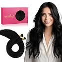 WENNALIFE I Tip Hair Extensions Real Human Hair, 100g 100s 22 Inch Jet Black Remy Itip Human Hair Extensions Invisible Itips Straight I Tips Cold Fusion Extensions