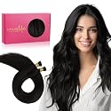 WENNALIFE I Tip Hair Extensions Real Human Hair, 100g 100s 18 Inch Natural Black Remy Itip Human Hair Extensions Invisible Itips Straight I Tips Cold Fusion Extensions