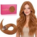 WENNALIFE Microlink Hair Extensions Human Hair, 50g 50s 20 Inch Dirty Ginger Remy Micro Bead Hair Extensions Real Human Hair Micro Link Micro Loop Invisible Straight Microlinks