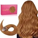WENNALIFE Microlink Hair Extensions Human Hair, 50g 50s 24 Inch Auburn Ginger Remy Hair Microbead Micro Link Microloop Microring Invisible Straight Natural Fusion Installation