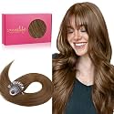 WENNALIFE Microlink Hair Extensions Human Hair, 50g 50s 18 Inch Light Auburn Brown Remy Micro Bead Hair Extensions Real Human Hair Micro Link Micro Loop Straight Microlinks
