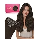 WENNALIFE Seamless Clip In Hair Extensions, 16 Inch 130g 7pcs Light Dark Brown Hair Extensions Clip in Human Hair Invisible PU Skin Weft Natural Remy Human Hair Extensions