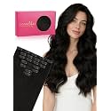 WENNALIFE Seamless Clip In Hair Extensions, 20 Inch 150g 7pcs Natural Black Hair Extensions Clip in Human Hair Invisible PU Skin Weft Natural Remy Human Hair Extensions