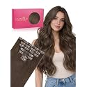 WENNALIFE Seamless Clip In Hair Extensions Human Hair, 24 Inch 160g 7pcs Muted Light Brown Brunette Real Hair Extensions Clip in Human Hair Invisible PU Skin Weft Natural Remy Human Hair Extensions