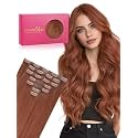 WENNALIFE Seamless Clip in Hair Extensions Real Human Hair, 24 Inch 140g Cinnamon Copper Invisible PU Skin Weft, Natural Thick Real Hair Clip Ins for Women, Soft Blendable &amp; Reusable Remy Hair