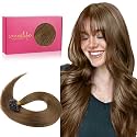 WENNALIFE U Tip Hair Extensions Human Hair, 50g 50s 14 Inch Light Auburn Brown Remy Hair K Tip Invisible Straight Keratin Hot Fusion