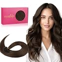 WENNALIFE U Tip Hair Extensions Human Hair, 50g 50s 24 Inch Chocolate Brown Remy Hair K Tip Hair Extension Real Human Hair Invisible Straight Keratin Hair Extensions