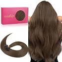 WENNALIFE U Tip Human Hair Extensions - 50g 50s 22 Inch Muted Light Brown Brunette Remy Invisible Straight Keratin K Tip Real Human Hair