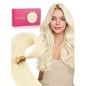 WENNALlFE Mini Flat Tip Hair Extensions Human Hair, 50g 60s 16 Inch Platinum Blonde Remy Hair K Tip Hair Extensions Seamless and Invisible Keratin Extensions De Cabello