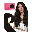 WENNALlFE Mini Flat Tip Hair Extensions Human Hair, 50g 60s 20 Inch Dark Brown Remy Hair K Tip Hair Extensions Seamless Soft and Invisible Keratin Extensions De Cabello