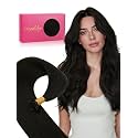 WENNALlFE Mini Flat Tip Hair Extensions Human Hair, 50g 60s 20 Inch Natural Black Remy Hair K Tip Hair Extensions Seamless Soft and Invisible Keratin Extensions De Cabello