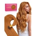 WENNALlFE Mini Flat Tip Hair Extensions Human Hair, 50g 60s 18 Inch Auburn Ginger Remy Hair K Tip Hair Extensions Seamless Soft and Invisible Keratin Extensions De Cabello