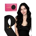 WENNALlFE Mini Flat Tip Hair Extensions Human Hair, 50g 60s 16 Inch Jet Black Remy Hair K Tip Hair Extensions Seamless Soft and Invisible Keratin Extensions De Cabello