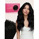WENNALlFE T Lock Tip Hair Extensions Human Hair, 50g 60s 18 Inch Jet Black Remy Hair Microlink Hair Extensions Real Human Hair Seamless Micro Loop Soft Reusable Micro Bead Extensiones De Cabello