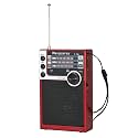 Y-706 Portable Pocket Radio AM FM SW Band Compact Receiver Battery Operated Transistor with Good Loud Sound Speaker Support USB/TF Card Play Headphone Jack for Indoor Outdoor Emergency (Red)