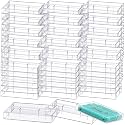 Wenqik 200 Pcs Clear Cassette Tape Case Audio Plastic Blank Storage Case