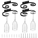 Wenqik 4 Pcs Wall Mounted Wine Glass Holder, Metal Rack, 6.77 Inch