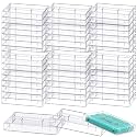 Wenqik 60 Pcs Clear Cassette Tape Case Audio Plastic Blank Storage Case