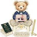 Wenqik 63 Pcs Luxury Equestrian Bear Baby Shower Guest Book,Blue