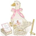 Wenqik 63 Pcs Silly Goose Girl Baby Shower Guest Book,Pink and Yellow