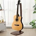 Wenqik Wood Electric Guitar Stand Solid Wooden Acoustic Handmade Guitar Holder Floor for Home Living Room Decoration(Dark Walnut Color,38 Inch)