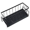 wenrescry Sink Organiser - Kitchen Sponge Holder with Self-Draining Drain Tray and Dish Cloth Holder, Ideal for Kitchen and Bathroom, Organiser for Brushes, Sponges, Soap and More