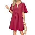 Wenrine Womens Shift Mini Dress Casual Short