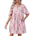 Wenrine Womens Shift Mini Dress Casual Short