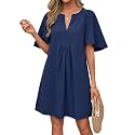 Wenrine Womens Shift Mini Dress Casual Short