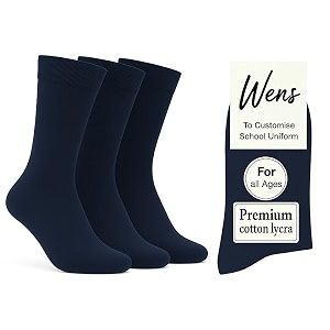 Wens Plain Dark Socks for Girls Boys