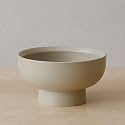 WENSHUO Ceramic Pedestal Bowl, Deep Fruit Bowl, 5.5 in, Coconut Café