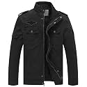 WenVen Men's Military Jacket Fleece Lined Winter Puffer Coat Cotton Windbreaker Parka