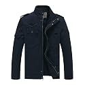 WenVen Men's Military Jacket Fleece Lined Winter Puffer Coat Cotton Windbreaker Parka